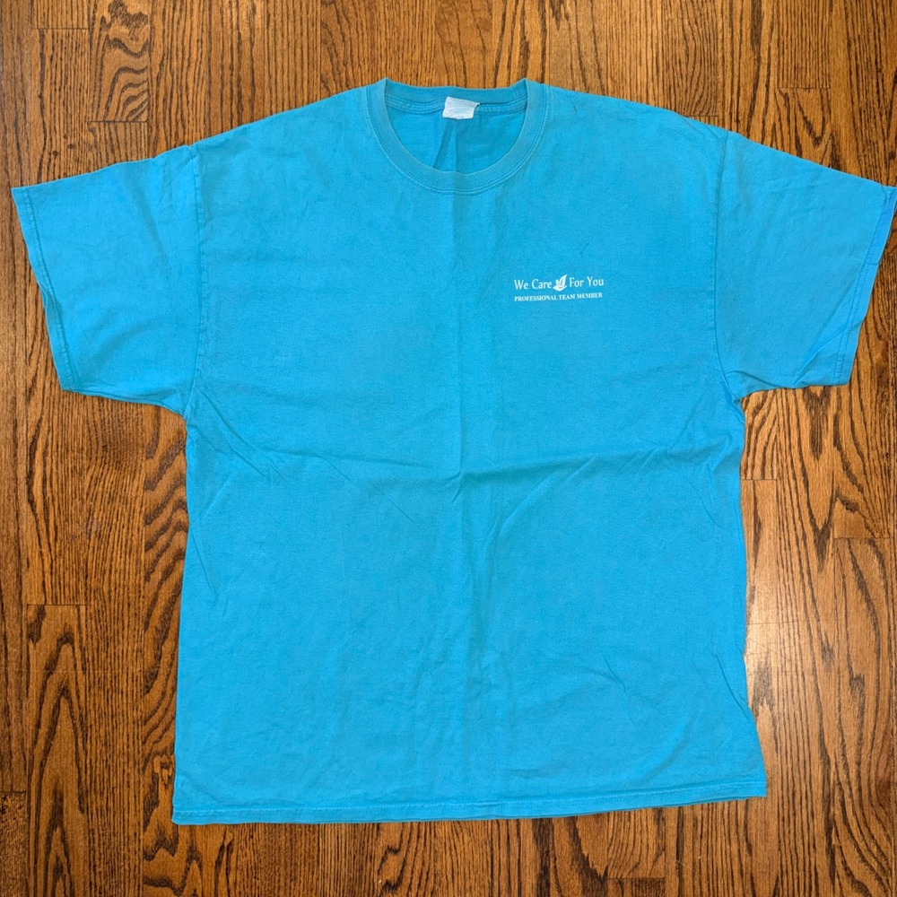 Port & Company Core Cotton Moving‎ Services Graphic T-Shirt XL Turquoise Blue